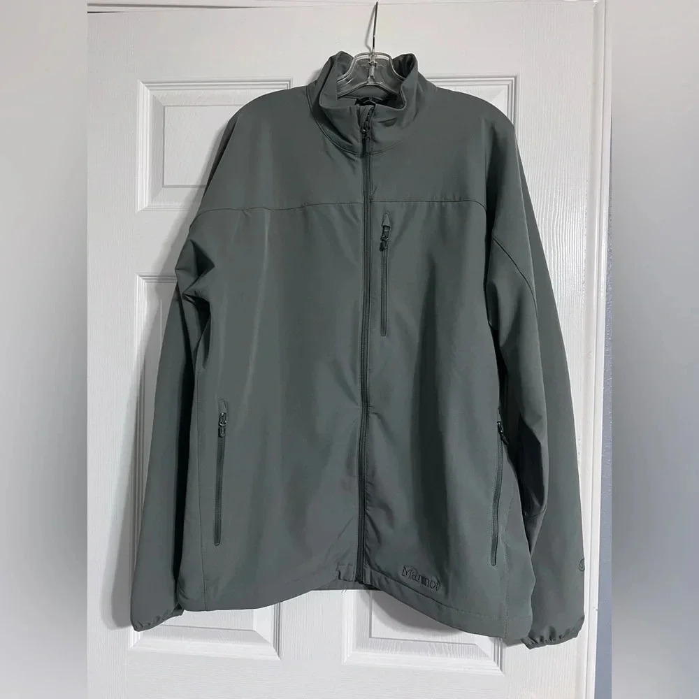 Marmot Mens Tempo Long Sleeve Full Zip Jacket Size XL Steel Onyx Gray EUC.